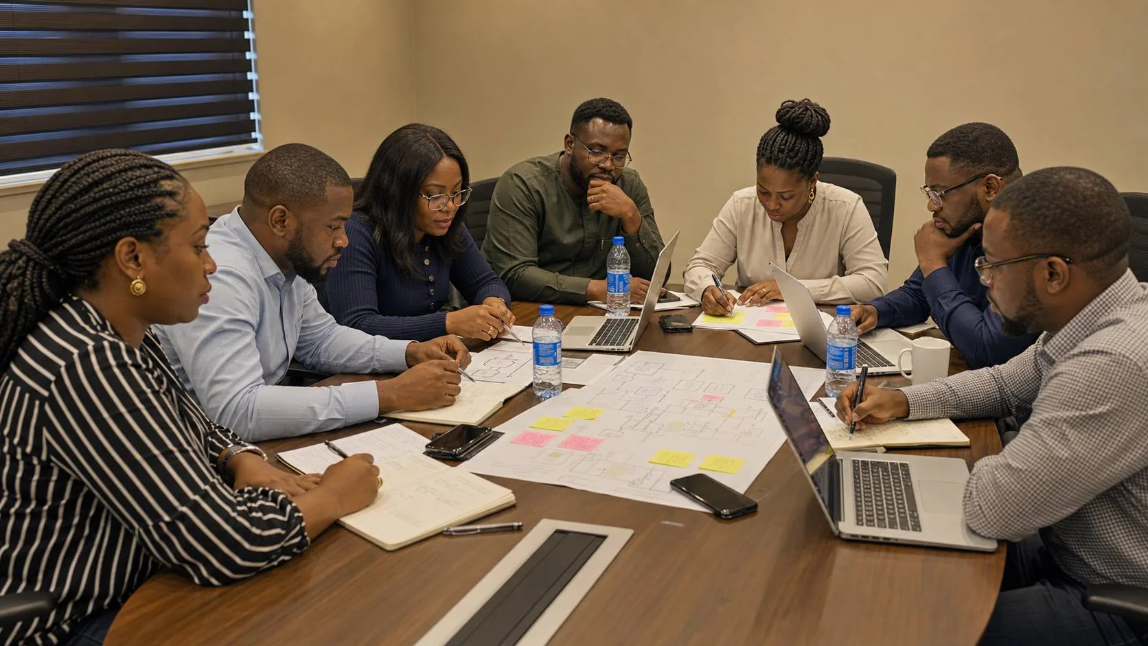Team reviewing documents and AI workflows